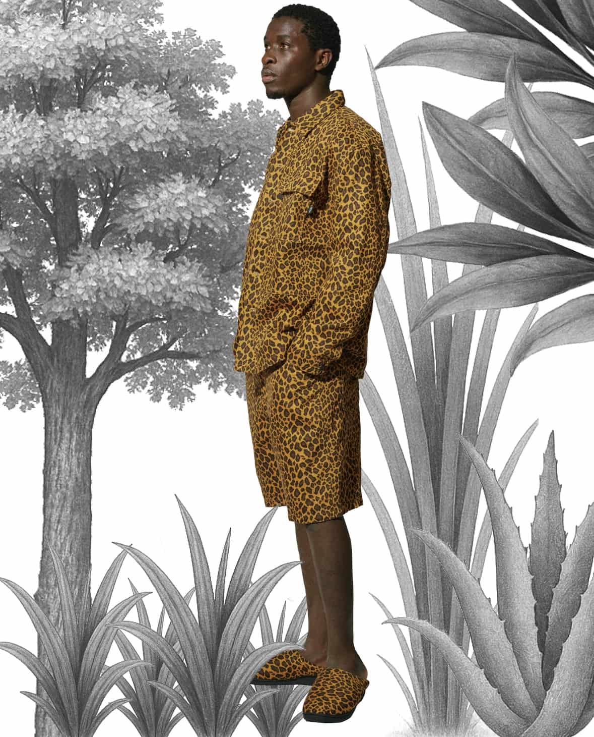 MANASTASH/マナスタッシュ/HEMP TWILL SHORT LEOPARD ブラウン M