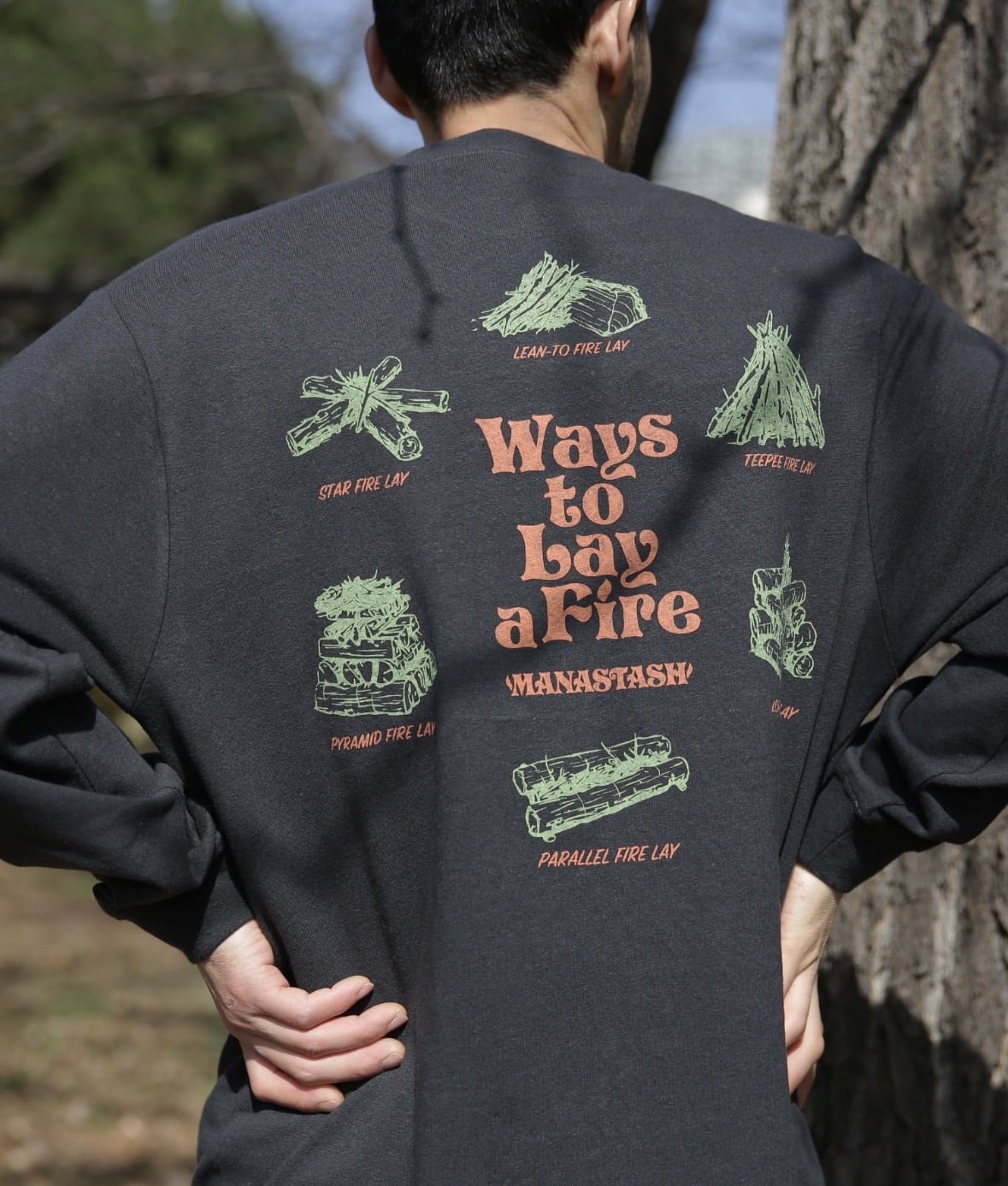 MANASTASH/マナスタッシュ/HEMP L/S TEE LAY A FIRE BLACK S