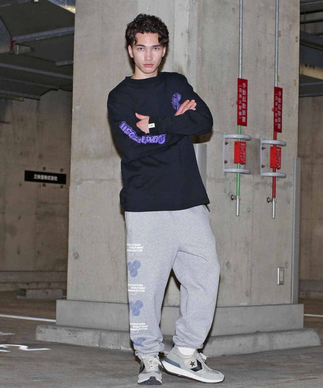 MANASTASH/マナスタッシュ/SAYHELLO L/S TEE Tシャツ BLACK M