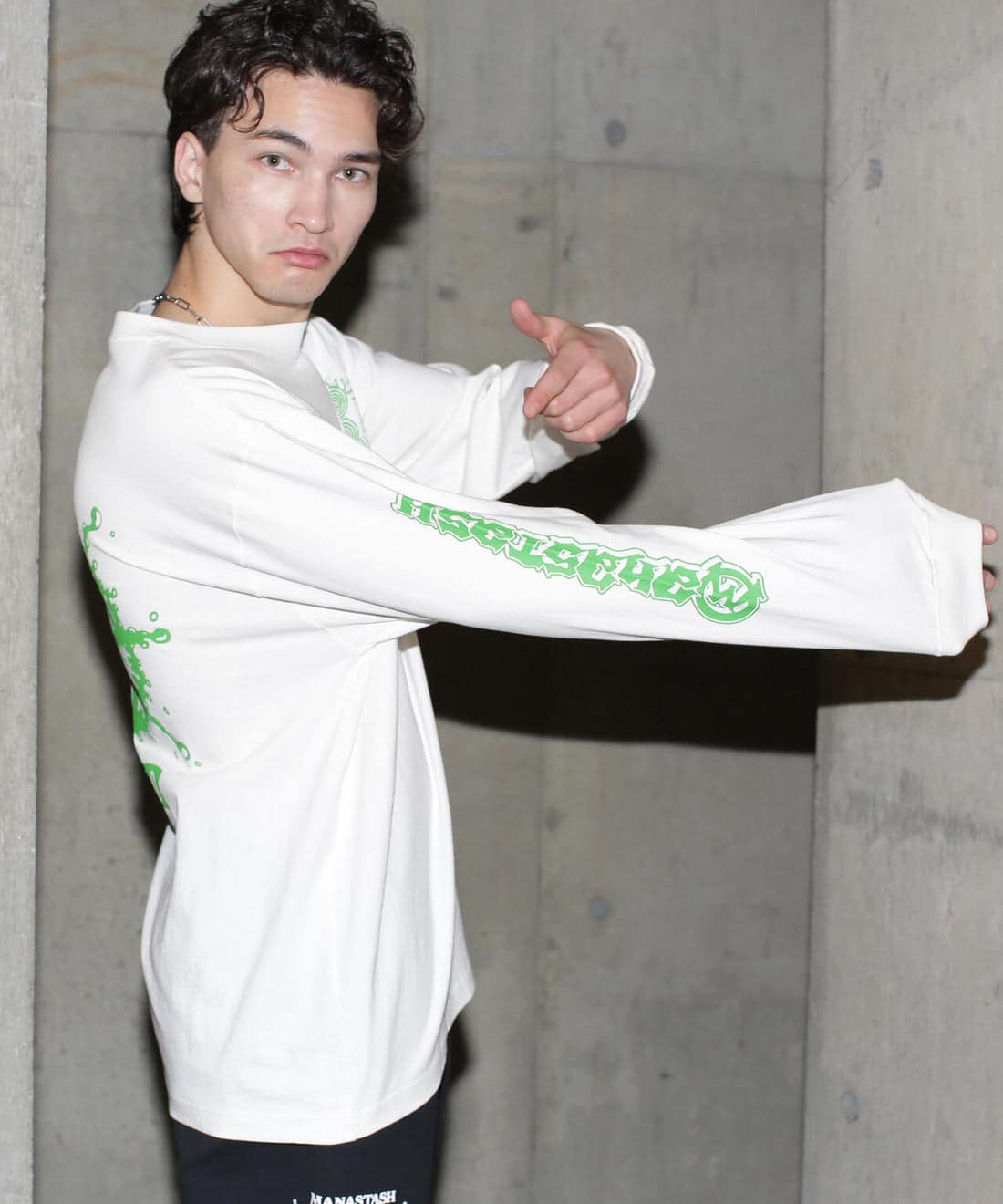 MANASTASH/マナスタッシュ/SAYHELLO L/S TEE Tシャツ ホワイト M