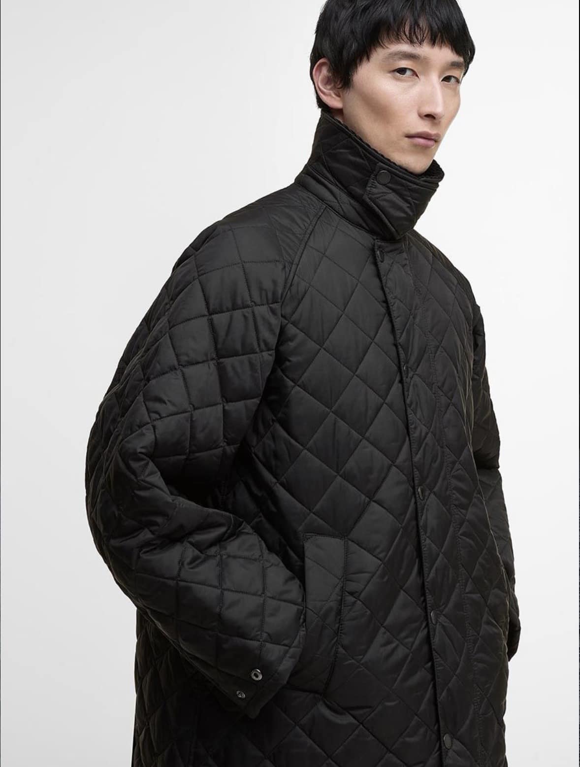 Barbour/バブアー　【EXMOOR / エクスモア】キルティング ミドル レングス コート　252MQU1867 ブラック 38