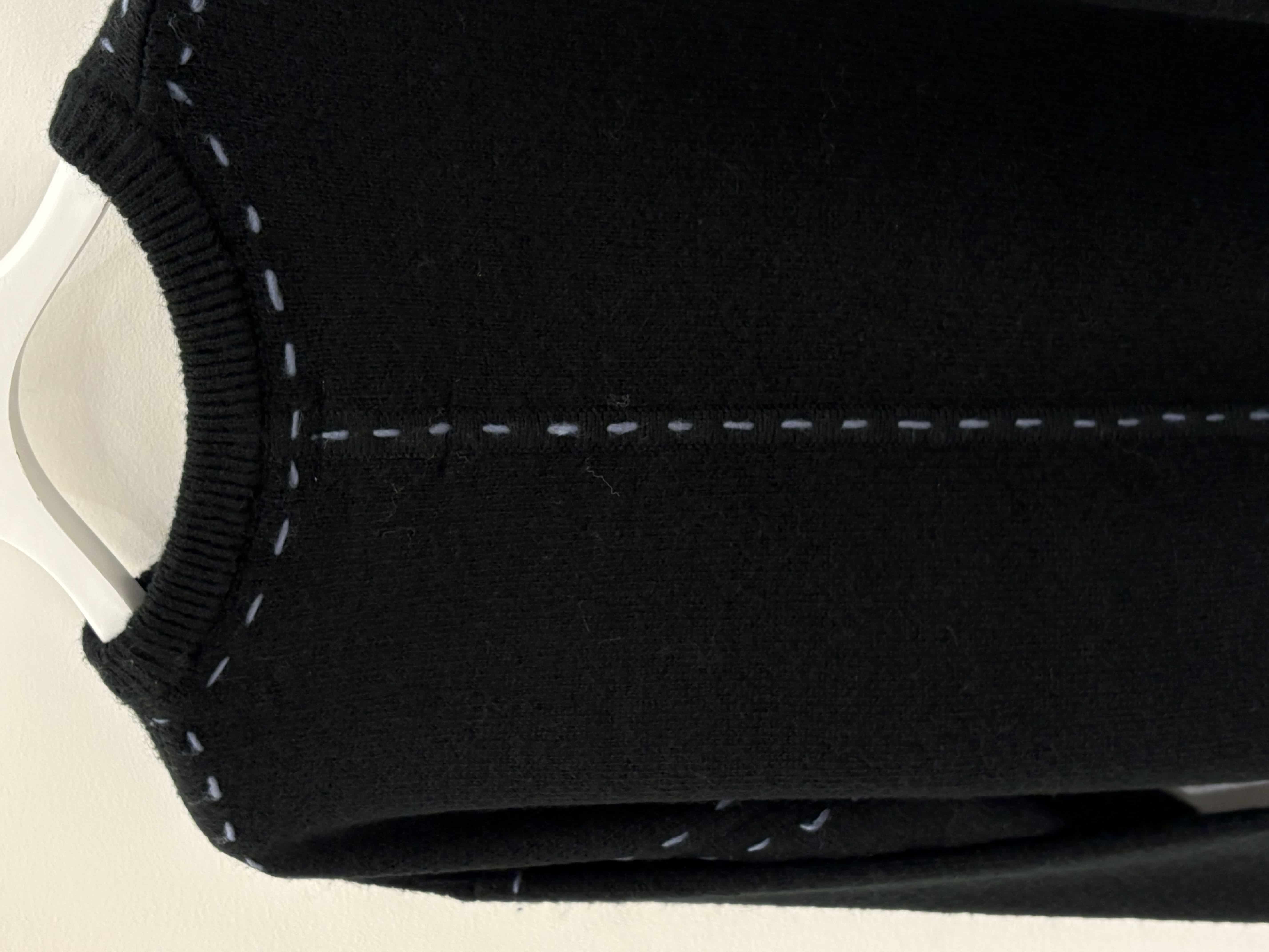 B omnivore/ビーオムニボー/BO アクリル起毛KNIT HAND CREW ニット　ステッチ ブラック M