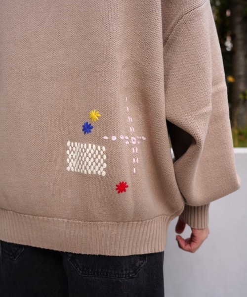 B omnivore/ビーオムニボー/HAND STITCH CARDIGAN ハンドステッチカーディガン ベージュ M