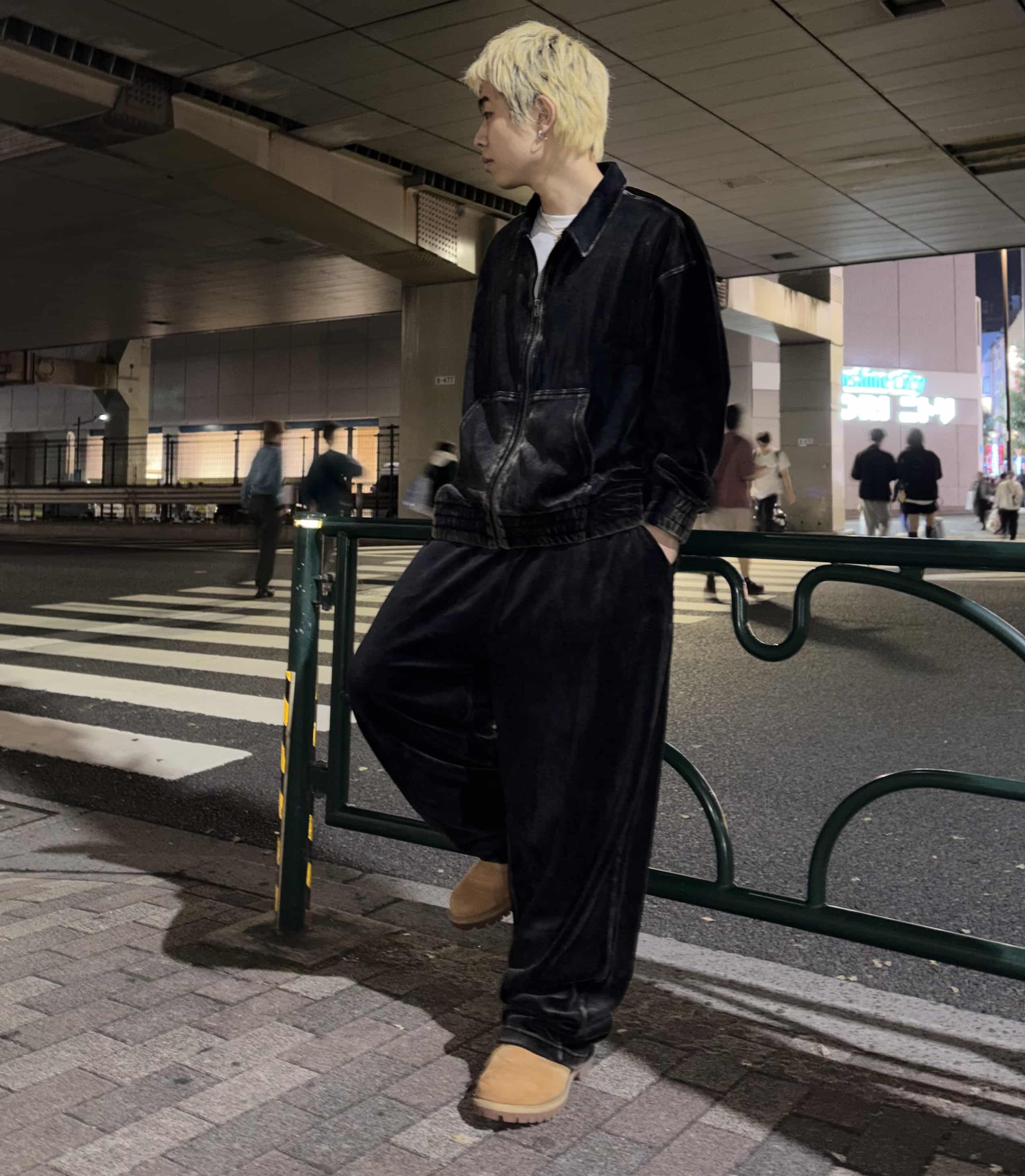 B omnivore/ビーオムニボー/velours jacket ベロアジャケット ブラック M