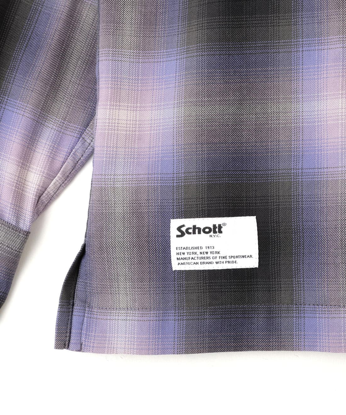 Schott/ショット/OMBRE CHECK SHIRT/オンブレチェックシャツ ラベンダー M