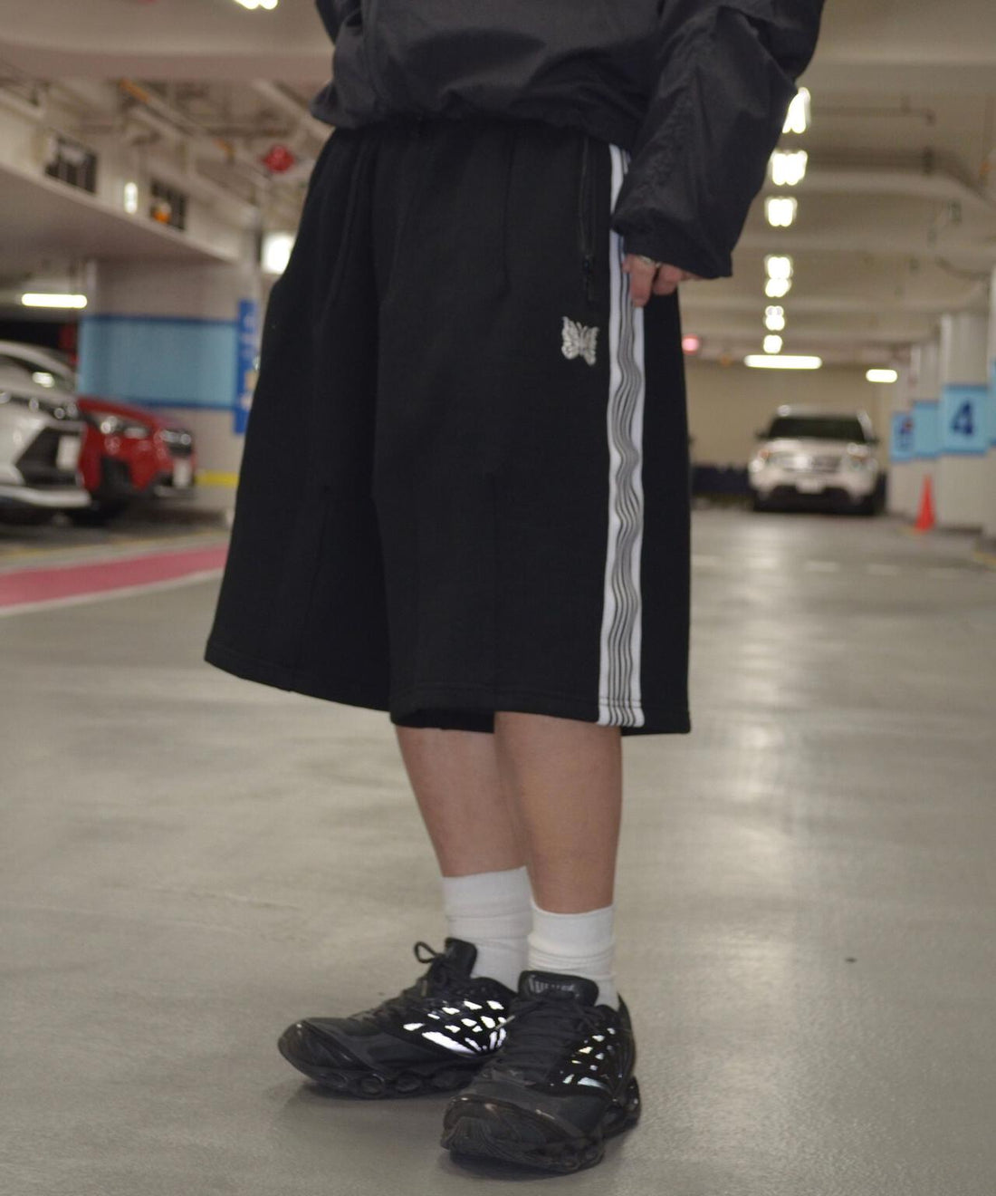 NEEDLES×BEAVER/ニードルズ×ビーバー/別注H.D. Track Short - Cotton Jersey -BLACK- トラックショーツ ブラック XS