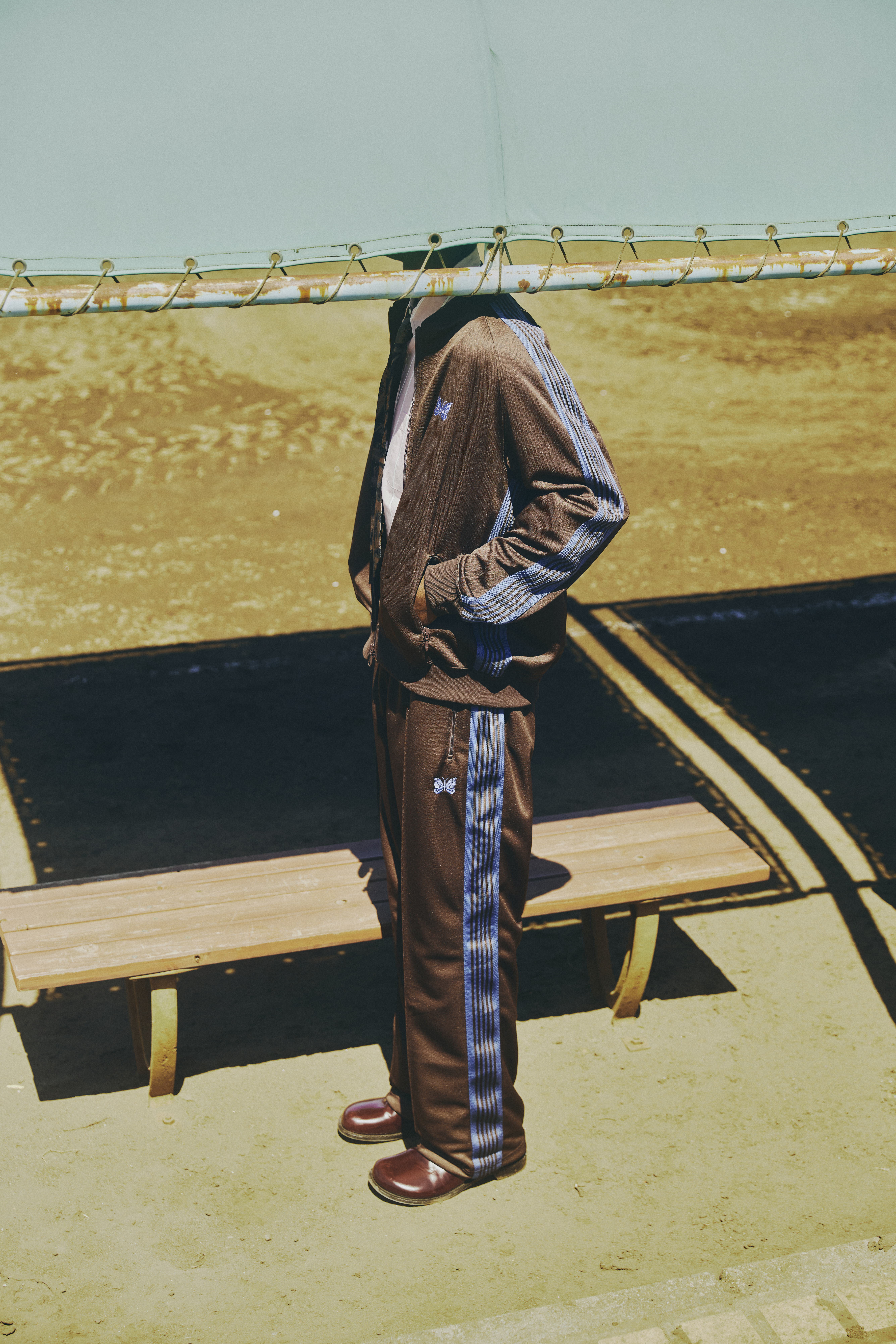 Needles×BEAVER/ニードルズ×ビーバー　別注Track Pant - Poly Smooth -BROWN- トラックパンツ brown M
