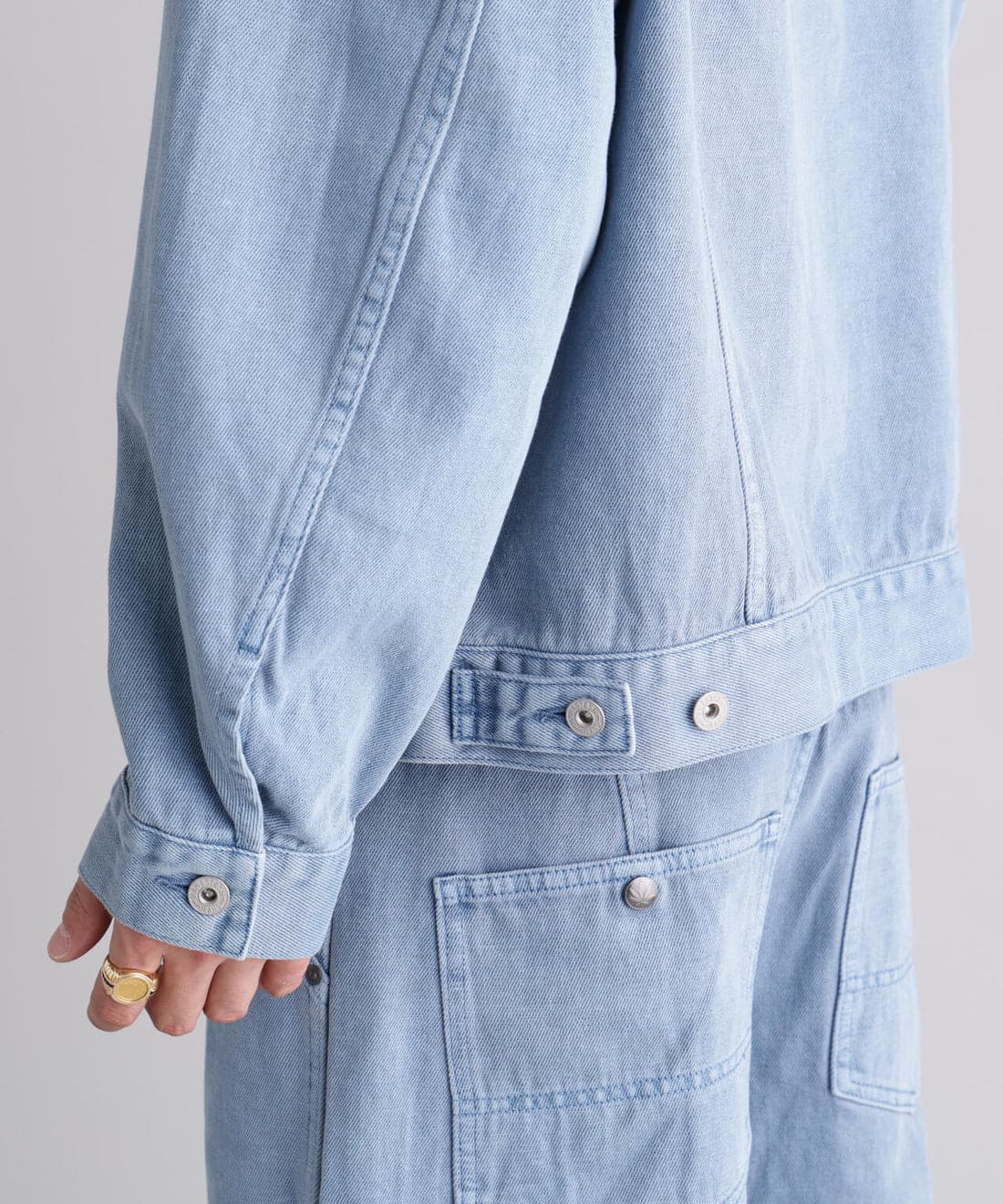 MANASTASH/マナスタッシュ/HEMP WASHED TYPE 3 JACKET ブルーグレー M