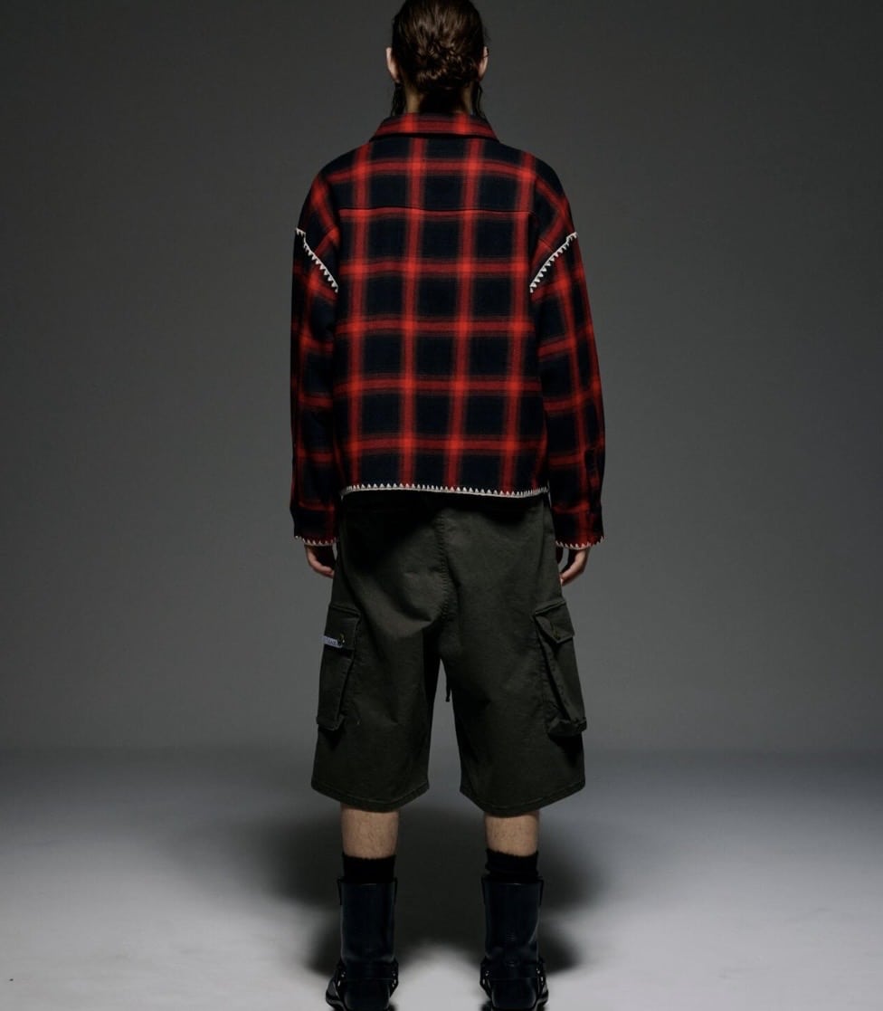 B omnivore/ビーオムニボー/HAND STITCH CARGO SHORTS オリーブ M