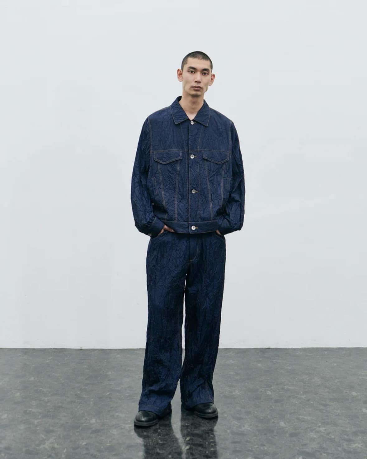 YDOT/ワイドット/WRINKLE NYLON TT JACKET NAVY M