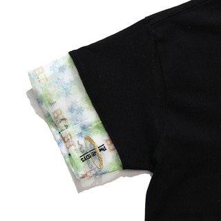 The NERDYS/ナーディーズ/Brigitte Tanaka×The NERDYS Pattern Sleeve T-shirt ブリジットタナカ Black S