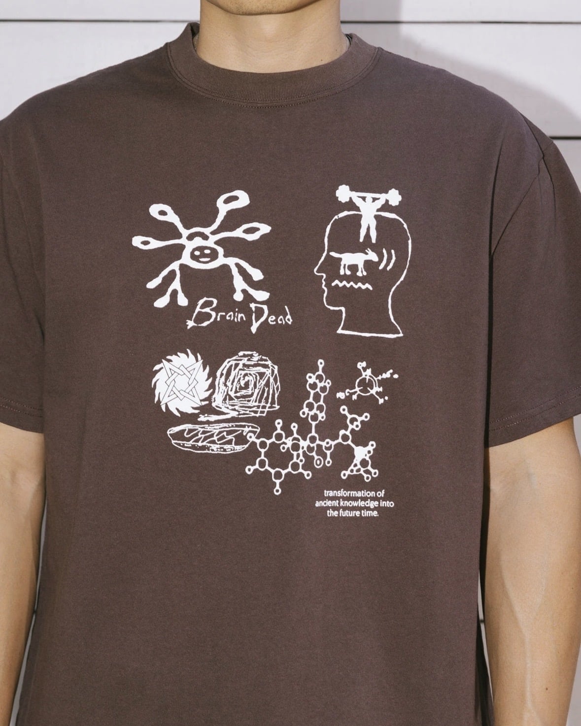 BRAIN DEAD/ブレインデッド/ANCIENT KNOWLEDGE T-SHIRT - BERRY BERRY M