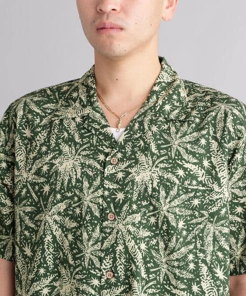 MANASTASH/マナスタッシュ/HEMP PATTERN SHIRTS シャツ モスグリーン S