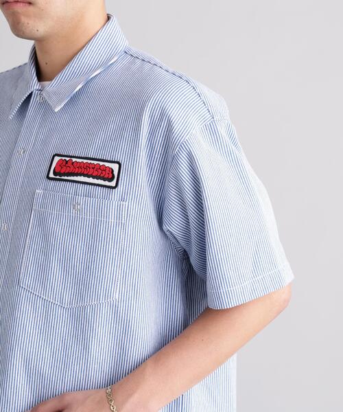 MANASTASH/マナスタッシュ/PATCHED LOGO WORK SHIRT ライトブルー S