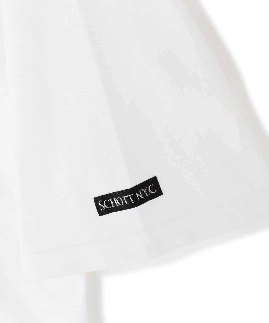 Schott/ショット/ONESTAR LEATHER POCKET T-SHIRT/ワンスターレザーポケット Tシャツ ホワイト S