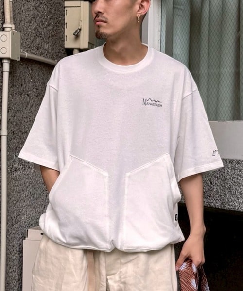 MANASTASH×CMF OUTDOOR GARMENT/マナスタッシュｘシーエムエフアウトドアガーメント/2 POCKET SLOW DRY TEE　Tシャツ キナリ M