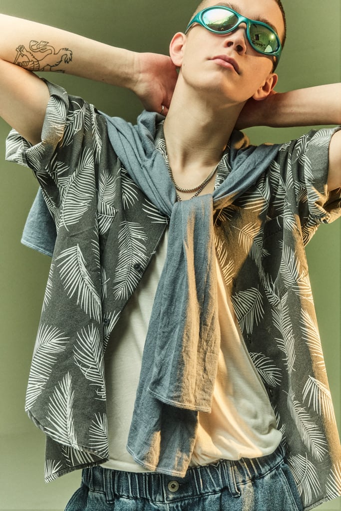 B omnivore/ビーオムニボー/PIGMENT WIND CLOTH SHIRT ピグメントウインドクロスシャツ ブラック M