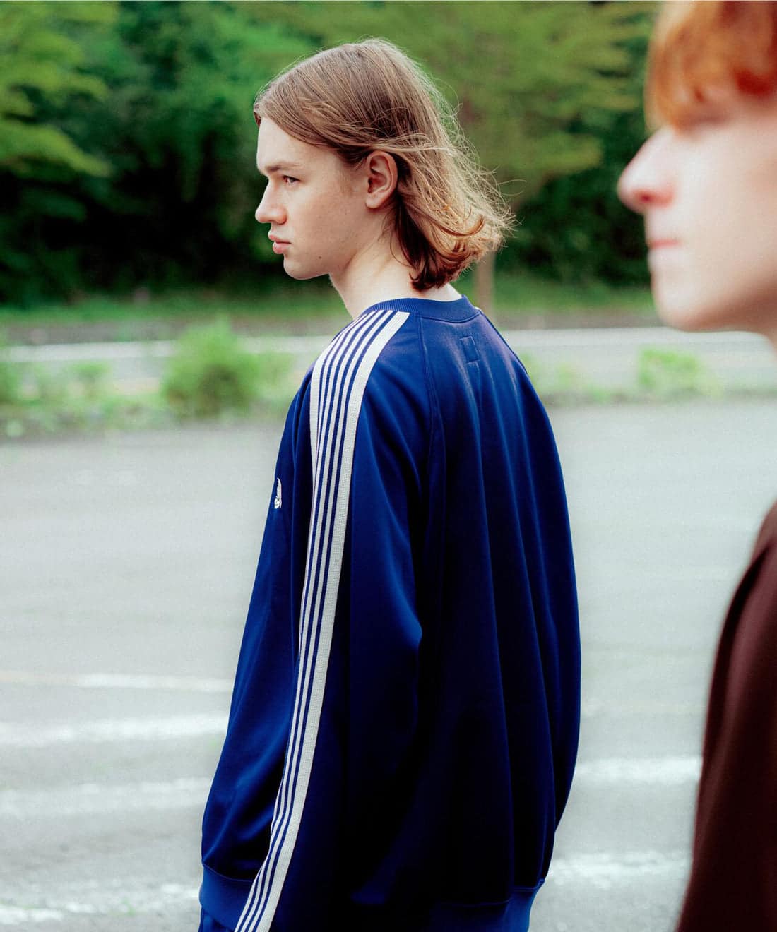 NEEDLES×BEAVER/ニードルズ×ビーバー/別注Track Crew Neck Shirt - Poly Smooth -ROYAL- 26FW トラッククルーネックシャツ ROYAL S