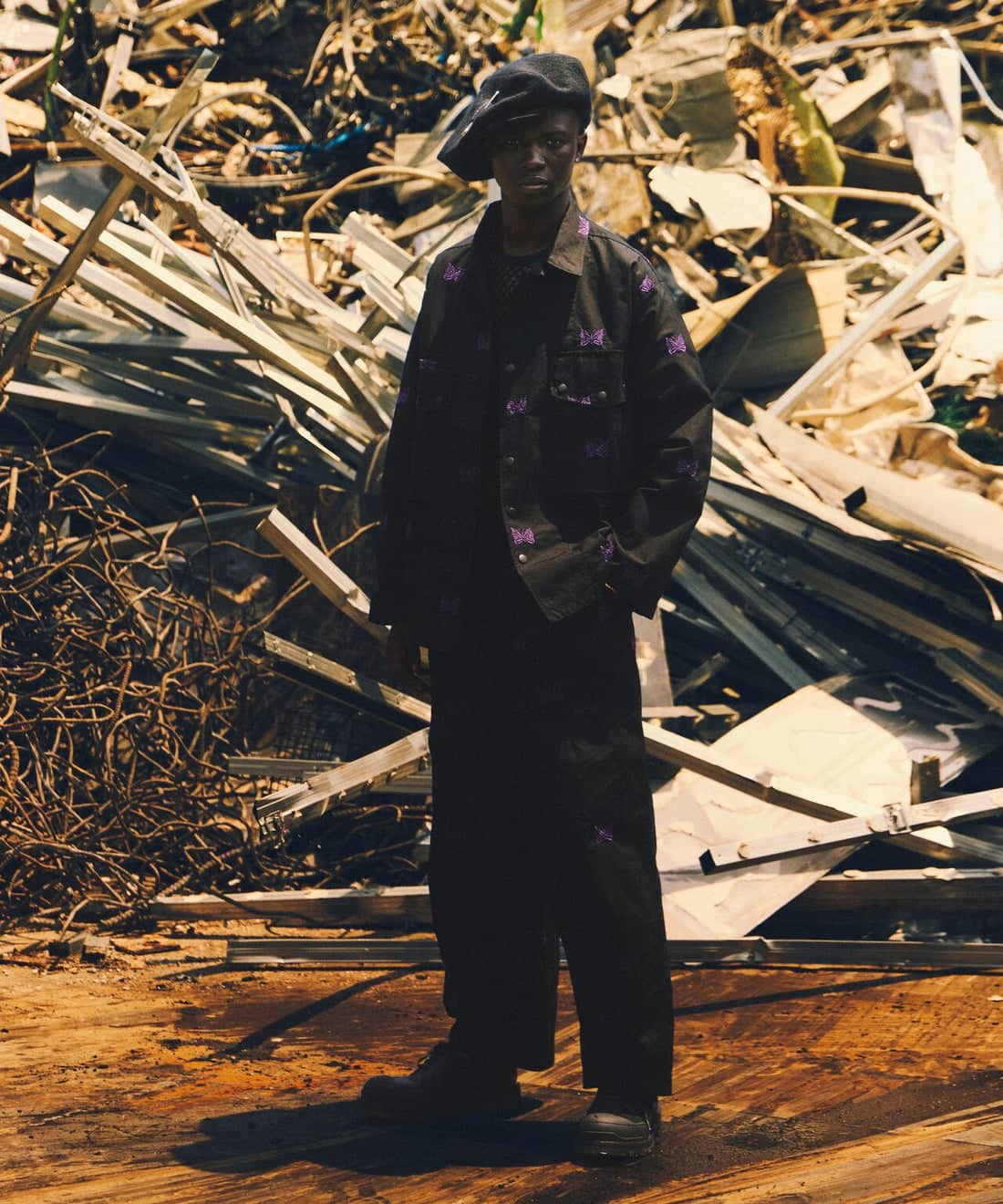 Needles×BEAVER/ニードルズ×ビーバー　別注H.D. Pant- Cotton Ripstop ヒザデルパンツ ブラック XS
