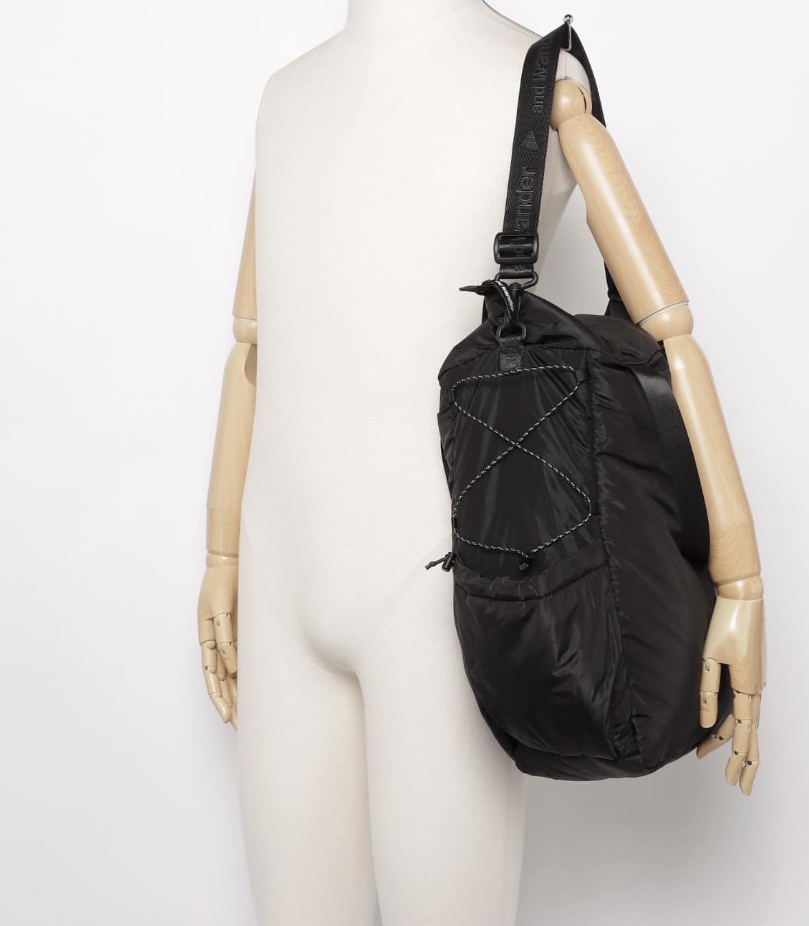 and wander/アンドワンダー/puffer mini ripstop tote bag パファーミニリップストップトートバッグ ブラック FREE