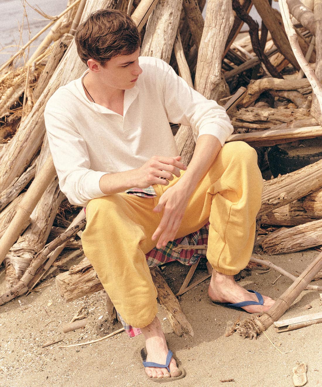 MANASTASH/マナスタッシュ/HEMP＠by manastash/HEMP DAYS SWEAT PANTS スウェットパンツ イエロー M