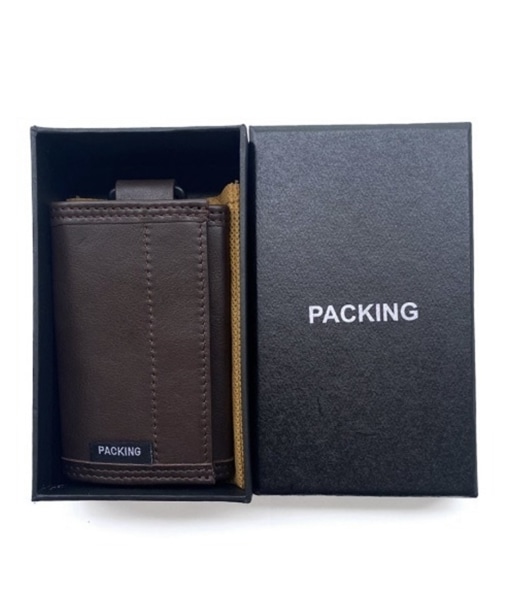 PACKING/パッキング　LEATHER COMPACT WALLET PA-028　レザーコンパクトウォレット BROWN FREE