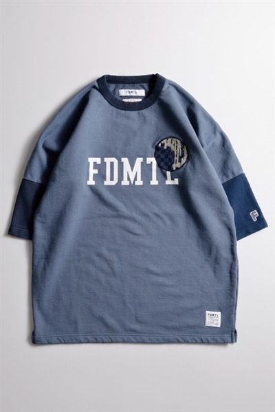 FDMTL(ファンダメンタル)/COLLEGE LOGO SWEAT TEE(3 INDIGO