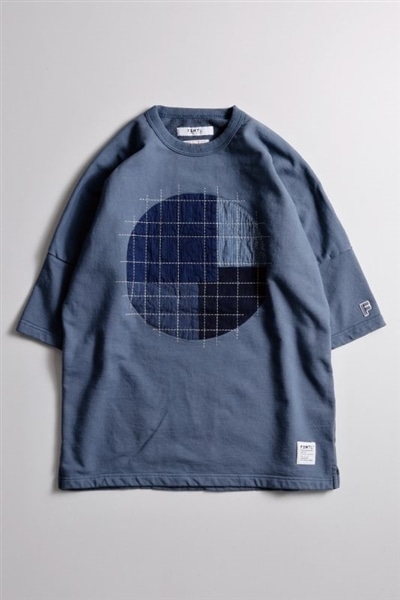 FDMTL(ファンダメンタル)/SASHIKO PATCH SWEAT TEE(3 INDIGO