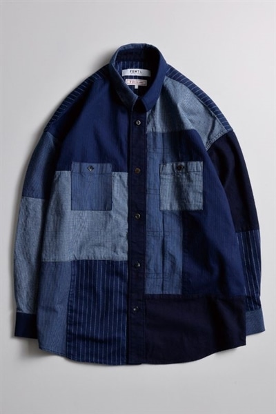 FDMTL(ファンダメンタル)/PATCHWORK SHIRT RINSE 23AW(3 INDIGO