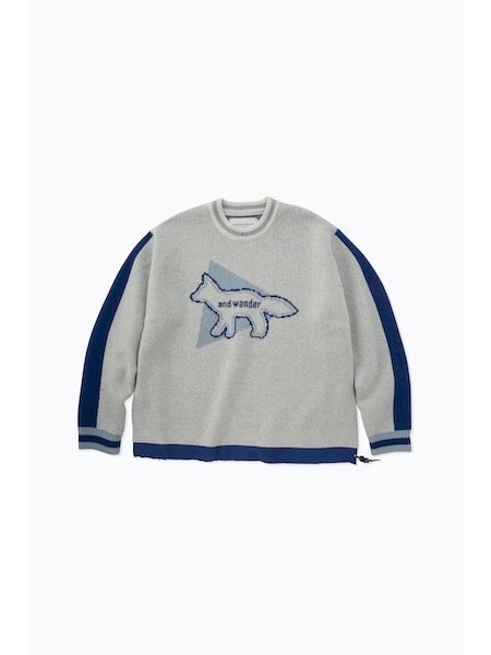 MAISON KITSUNE×and wander/メゾンキツネ×アンドワンダー]knit