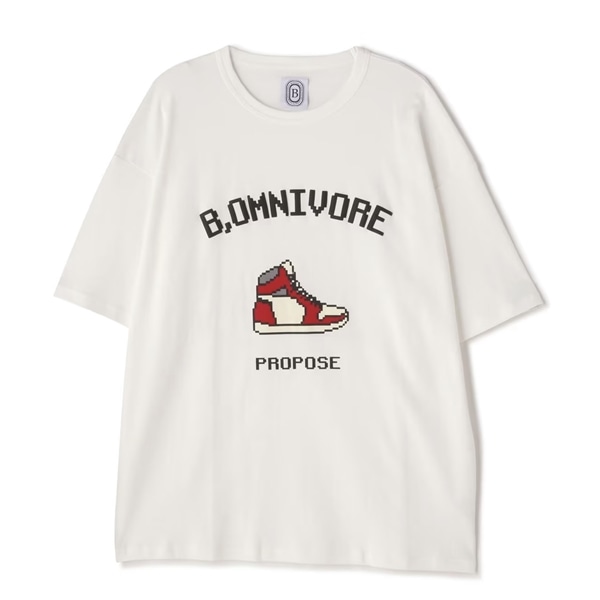 B omnivore/ビーオムニボー SNEAKERS S/S Tee ホワイト M