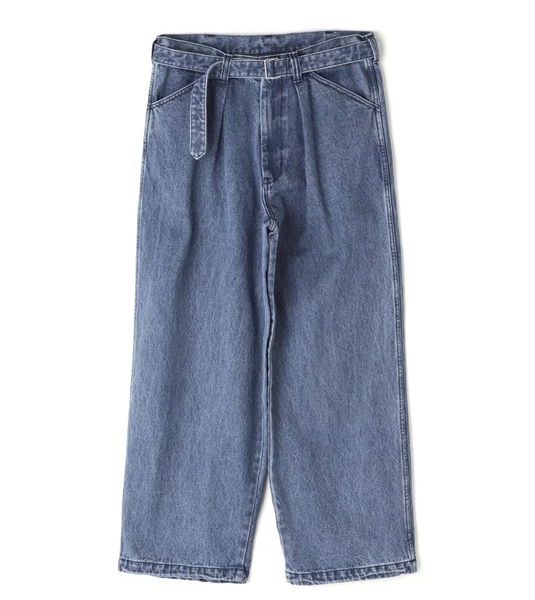 B omnivore/ビーオムニボー/DENIM BELT LOOSE PANTS デニムベルトルーズパンツ BLUE S