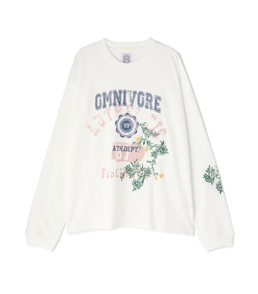 B omnivore/ビーオムニボー/L/S COLLEGE WHITE M