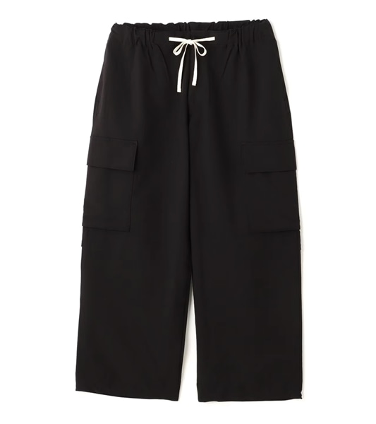 B omnivore/ビーオムニボー  STRETCH POLYESTER CARGO PANTS ストレッチカーゴスラックス BLACK S