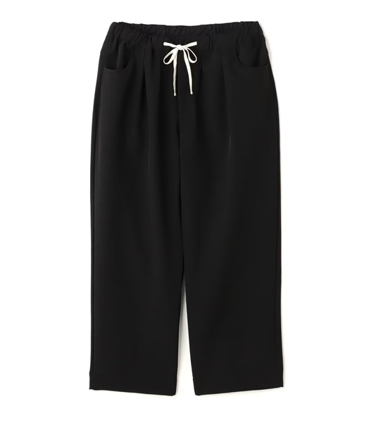 B omnivore/ビーオムニボー  STRETCH POLYESTER BALLOON TACK PANTS ストレッチバルーンタックパンツ　スラックス BLACK S