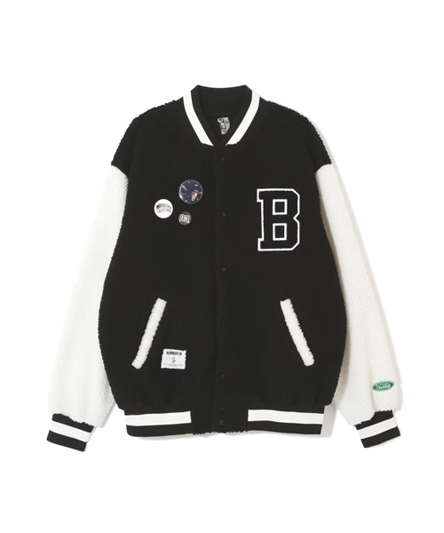 BILLIONAIRE BOYS CLUB×MANASTASH/ビリオネア・ボーイズ・クラブ×マナスタッシュ/BBC BOA VARSITY  JACKET WITH BADG/ボア バーシティジャケット ウィズ バッジ