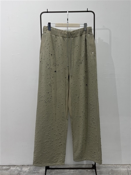 FAF/エフエーエフ(Fake As Flowers/フェイクアスフラワーズ)/Dameged Baggy Sweat Pants バギースウェットパンツ KHAKI 1