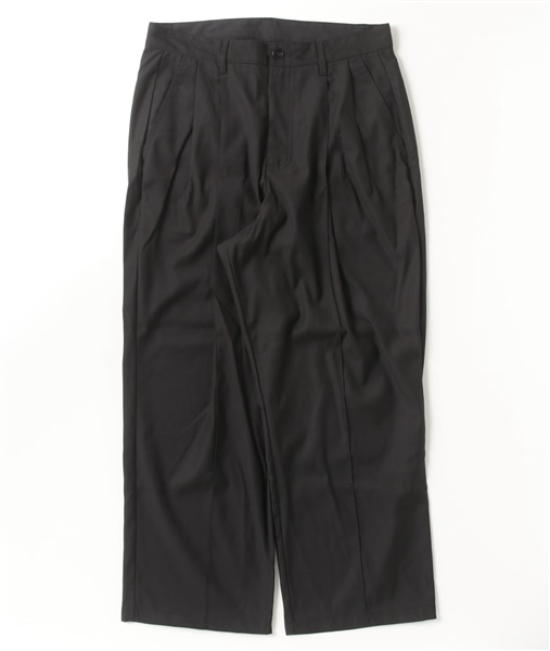 B omnivore/ビーオムニボー/TR 2TACK PANTS　タックパンツ　スラックス BLACK S