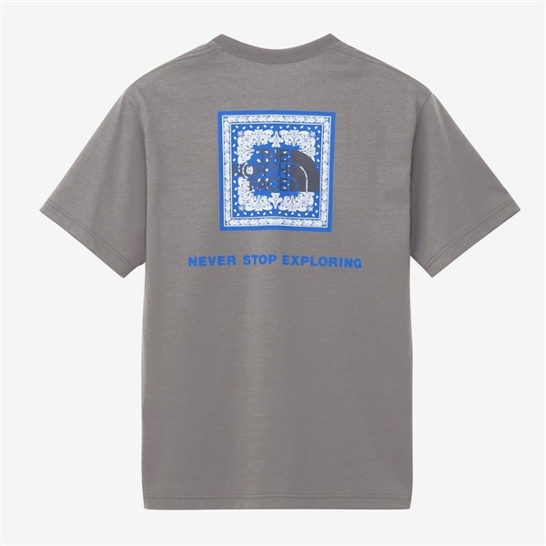 THE NORTH FACE/ザ・ノースフェイス/S/S Bandana Square Logo Tee ショートスリーブバンダナスクエアロゴティー スモークドパール M