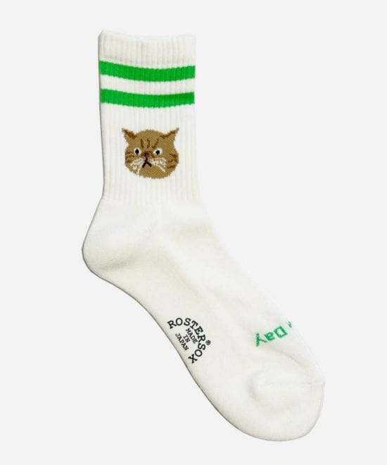ROSTER SOX/ロスターソックス  猫  メンズ　レディース グリーン 1