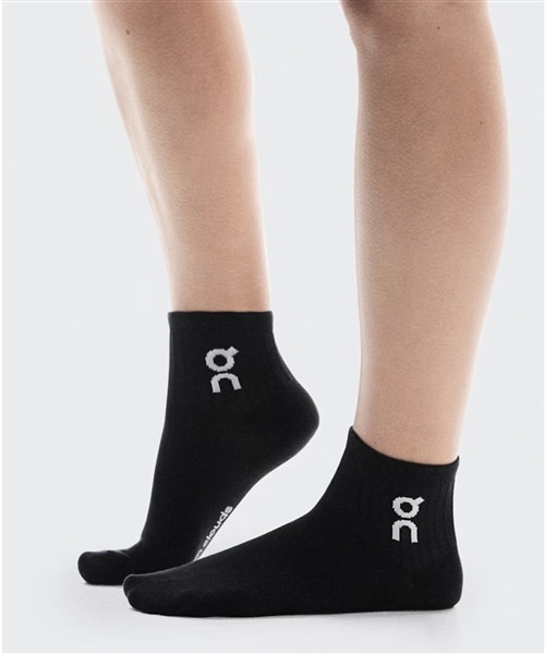 On/オン/Logo Sock Mid 3P ロゴソックスミッド　3パック BLACK XS (22-24.5cm)