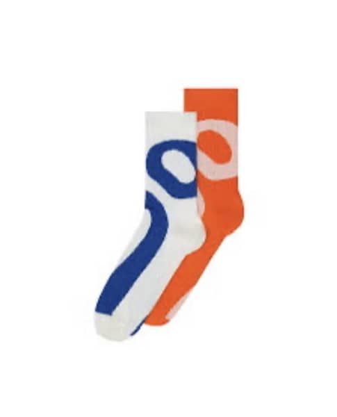 On/オン/Liquid Logo Sock High 2P リキッド ロゴソックス ハイ 2パック Ivory | Flame XS (22-24.5)