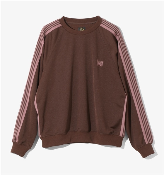 NEEDLES/ニードルズ/TRACK CREW NECK SHIRT - POLY SMOOTH -BROWN- トラッククルーネックシャツ BROWN L