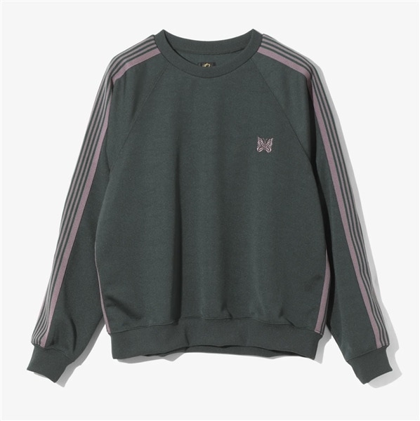 NEEDLES/ニードルズ/TRACK CREW NECK SHIRT - POLY SMOOTH -GREEN- トラッククルーネックシャツ GREEN L