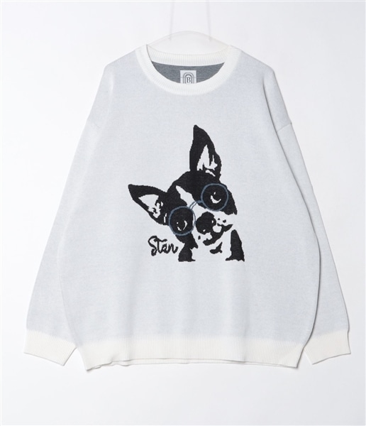 B omnivore/ビーオムニボー/DOG SWEAT CREW ドッグスウェットクルー ナチュラル M