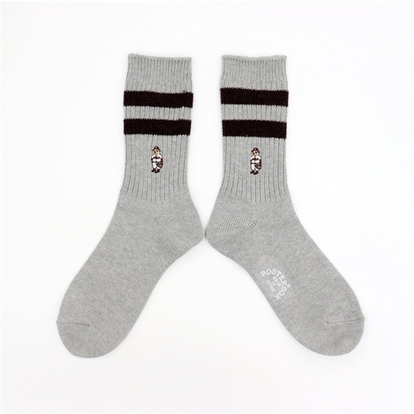 ROSTER SOX/ロスターソックス/84 BEAR メンズ　レディース GREY×BURGANDY 1