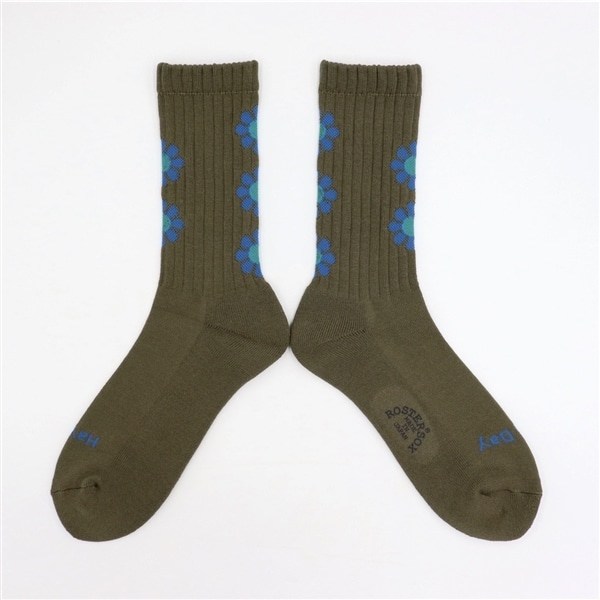ROSTER SOX/ロスターソックス/PEACE ピース　花　メンズ　レディース OLIVE 1