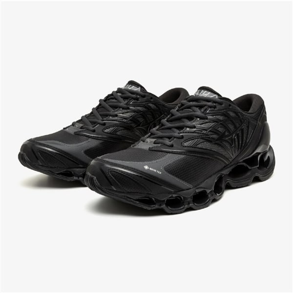 mizuno/ミズノ　WAVE PROPHECY LS GTX　ウェーブプロフェシーLSゴアテックス　スニーカー　防水　メンズ　レディース BLACK 23.5cm