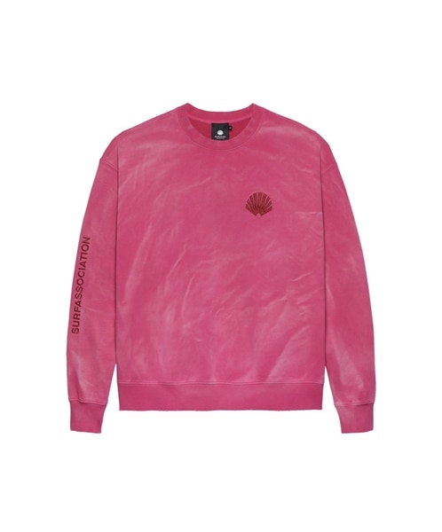 New Amsterdam Surf Association/ニューアムステルダムサーフアソシエーション/DAMAGED LOGO CREWNECK MAGENTA/RED スウェット　トレーナー MAGENTA/RED M