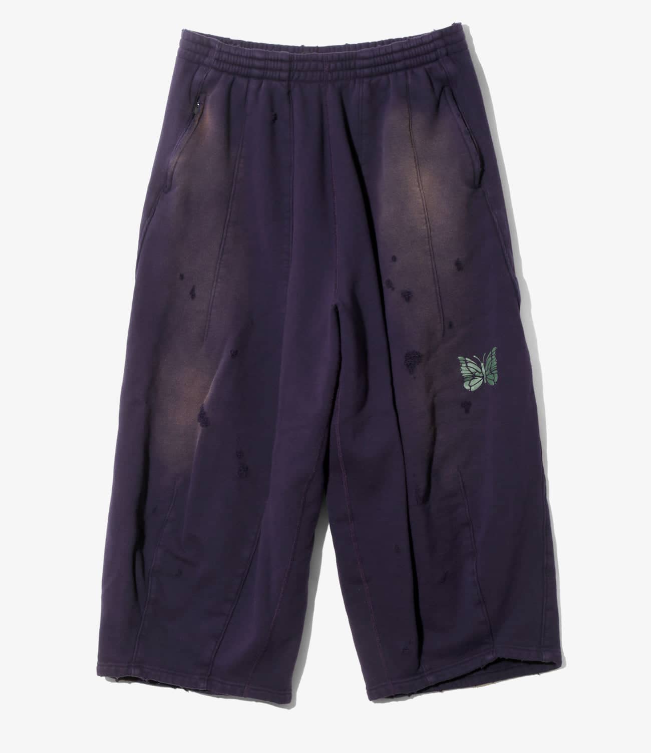 NEEDLES/ニードルズ/DECONSTRUCTED H.D. SWEAT PANT - COTTON FRENCH TERRY ヒザデルスウェットパンツ パープル XS